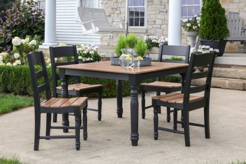 5 piece dining set on an outside patio