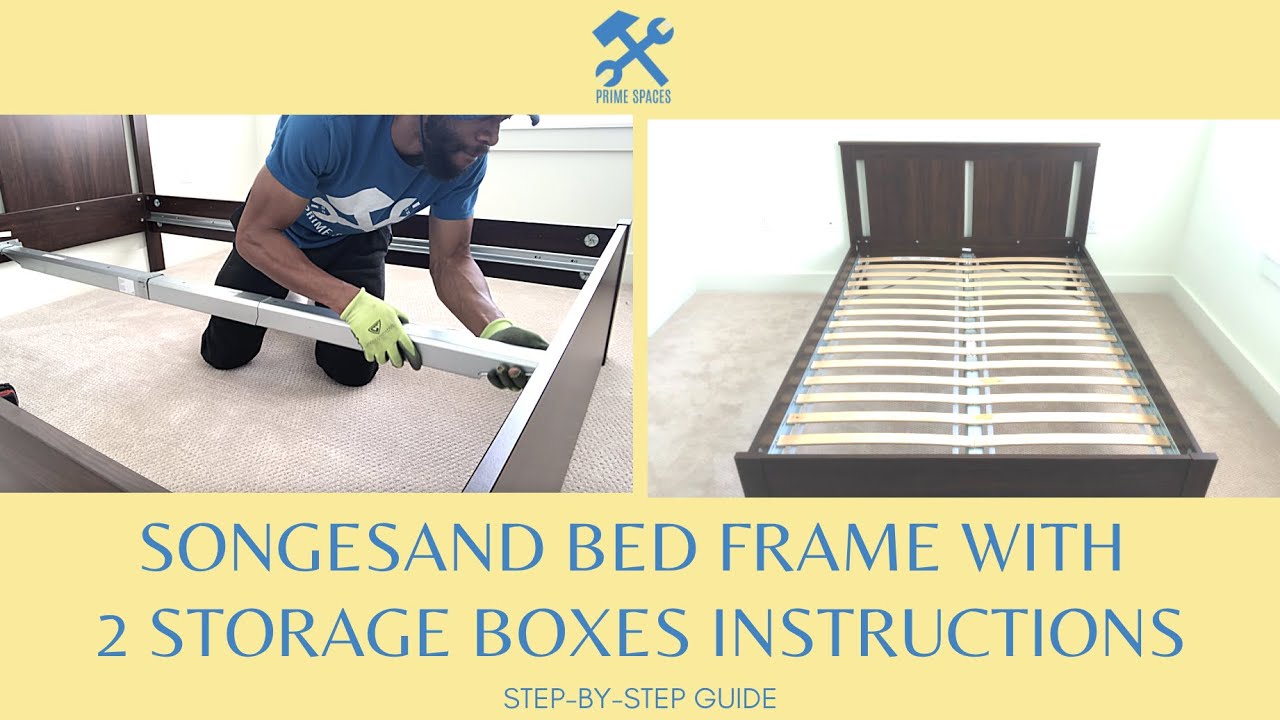 SONGESAND Bed Frame with 2 Storage Boxes Assembly Instructions and